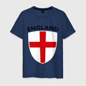 Мужская футболка хлопок с принтом England - Англия в Новосибирске, 100% хлопок | прямой крой, круглый вырез горловины, длина до линии бедер, слегка спущенное плечо. | фк | футбольный клуб