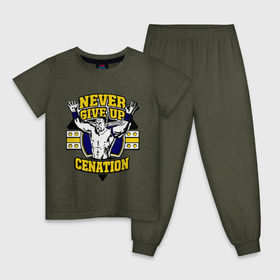 Детская пижама хлопок с принтом WWE John Cena Never Give Up (3) в Новосибирске, 100% хлопок |  брюки и футболка прямого кроя, без карманов, на брюках мягкая резинка на поясе и по низу штанин
 | джон сина