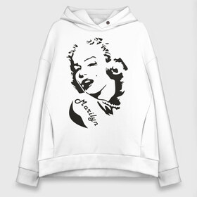 Женское худи Oversize хлопок с принтом Marilyn в Новосибирске, френч-терри — 70% хлопок, 30% полиэстер. Мягкий теплый начес внутри —100% хлопок | боковые карманы, эластичные манжеты и нижняя кромка, капюшон на магнитной кнопке | Тематика изображения на принте: marilyn | marilyn monroe | актриса | голливуд | знаменитость | знаменитые лисности | мерилин монро | мерлин монро | мэрилин монро | певица