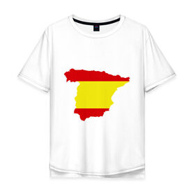 Мужская футболка хлопок Oversize с принтом Испания (Spain) в Новосибирске, 100% хлопок | свободный крой, круглый ворот, “спинка” длиннее передней части | spain | государство | европа | европейский | испания | карта | мадрид | флаг