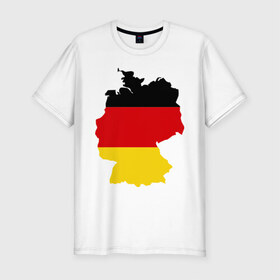 Мужская футболка премиум с принтом Германия (Germany) в Новосибирске, 92% хлопок, 8% лайкра | приталенный силуэт, круглый вырез ворота, длина до линии бедра, короткий рукав | germany | германия | государство | европа | европейский | немцы | флаг