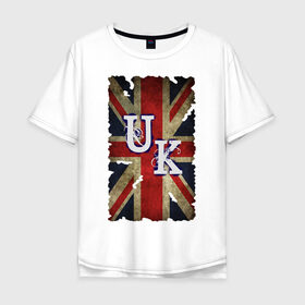 Мужская футболка хлопок Oversize с принтом United Kingdom в Новосибирске, 100% хлопок | свободный крой, круглый ворот, “спинка” длиннее передней части | britain | great | great britain | kingdom | uk | united | united kingdom | united kingdombritan | англия | британия | великобритания | королевство