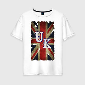 Женская футболка хлопок Oversize с принтом United Kingdom в Новосибирске, 100% хлопок | свободный крой, круглый ворот, спущенный рукав, длина до линии бедер
 | britain | great | great britain | kingdom | uk | united | united kingdom | united kingdombritan | англия | британия | великобритания | королевство