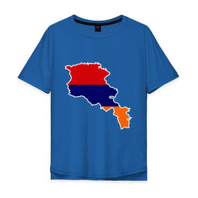 Мужская футболка хлопок Oversize с принтом Armenia map в Новосибирске, 100% хлопок | свободный крой, круглый ворот, “спинка” длиннее передней части | Тематика изображения на принте: armenia | armenia map | armenia mapкарта армении | map | армения | армения карта | армянин
