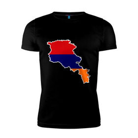 Мужская футболка премиум с принтом Armenia map в Новосибирске, 92% хлопок, 8% лайкра | приталенный силуэт, круглый вырез ворота, длина до линии бедра, короткий рукав | armenia | armenia map | armenia mapкарта армении | map | армения | армения карта | армянин