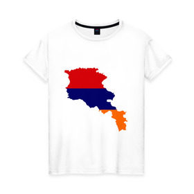 Женская футболка хлопок с принтом Armenia map в Новосибирске, 100% хлопок | прямой крой, круглый вырез горловины, длина до линии бедер, слегка спущенное плечо | armenia | armenia map | armenia mapкарта армении | map | армения | армения карта | армянин