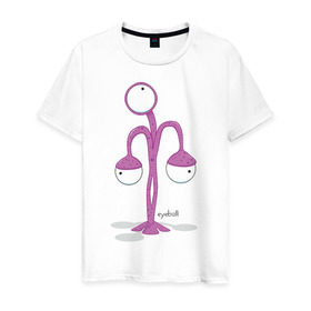 Мужская футболка хлопок с принтом Пришелец - Ebb в Новосибирске, 100% хлопок | прямой крой, круглый вырез горловины, длина до линии бедер, слегка спущенное плечо. | инопланетянин | летающая тарелка | монстр | нло | пришелец | пришельцы | чудище