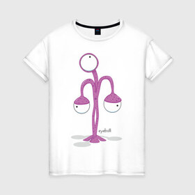 Женская футболка хлопок с принтом Пришелец - Ebb в Новосибирске, 100% хлопок | прямой крой, круглый вырез горловины, длина до линии бедер, слегка спущенное плечо | инопланетянин | летающая тарелка | монстр | нло | пришелец | пришельцы | чудище