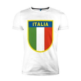 Мужская футболка премиум с принтом Италия в Новосибирске, 92% хлопок, 8% лайкра | приталенный силуэт, круглый вырез ворота, длина до линии бедра, короткий рукав | государство | европа | европейский | италия | флаг
