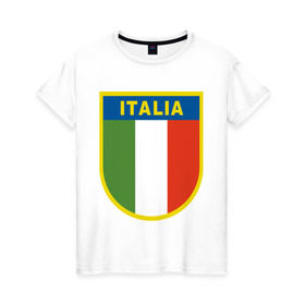 Женская футболка хлопок с принтом Италия в Новосибирске, 100% хлопок | прямой крой, круглый вырез горловины, длина до линии бедер, слегка спущенное плечо | государство | европа | европейский | италия | флаг