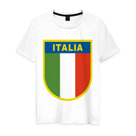 Мужская футболка хлопок с принтом Италия в Новосибирске, 100% хлопок | прямой крой, круглый вырез горловины, длина до линии бедер, слегка спущенное плечо. | государство | европа | европейский | италия | флаг