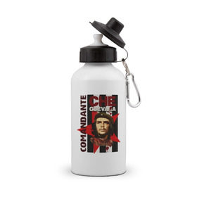 Бутылка спортивная с принтом Che Guevara (4) в Новосибирске, металл | емкость — 500 мл, в комплекте две пластиковые крышки и карабин для крепления | че гевара