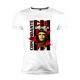 Мужская футболка премиум с принтом Che Guevara (4) в Новосибирске, 92% хлопок, 8% лайкра | приталенный силуэт, круглый вырез ворота, длина до линии бедра, короткий рукав | Тематика изображения на принте: че гевара