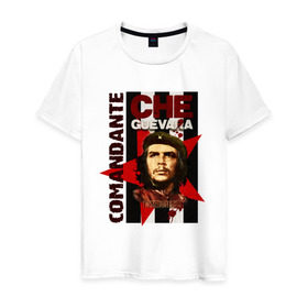 Мужская футболка хлопок с принтом Che Guevara (4) в Новосибирске, 100% хлопок | прямой крой, круглый вырез горловины, длина до линии бедер, слегка спущенное плечо. | Тематика изображения на принте: че гевара