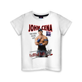 Детская футболка хлопок с принтом John Cena Extreme Rules в Новосибирске, 100% хлопок | круглый вырез горловины, полуприлегающий силуэт, длина до линии бедер | wwe | бои без правил | джон сина