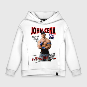 Детское худи Oversize хлопок с принтом John Cena Extreme Rules в Новосибирске, френч-терри — 70% хлопок, 30% полиэстер. Мягкий теплый начес внутри —100% хлопок | боковые карманы, эластичные манжеты и нижняя кромка, капюшон на магнитной кнопке | Тематика изображения на принте: wwe | бои без правил | джон сина