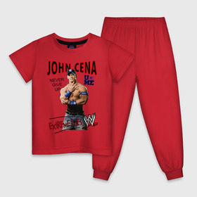 Детская пижама хлопок с принтом John Cena Extreme Rules в Новосибирске, 100% хлопок |  брюки и футболка прямого кроя, без карманов, на брюках мягкая резинка на поясе и по низу штанин
 | Тематика изображения на принте: wwe | бои без правил | джон сина