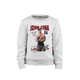 Детский свитшот хлопок с принтом John Cena Extreme Rules в Новосибирске, 100% хлопок | круглый вырез горловины, эластичные манжеты, пояс и воротник | Тематика изображения на принте: wwe | бои без правил | джон сина