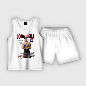 Детская пижама с шортами хлопок с принтом John Cena Extreme Rules в Новосибирске,  |  | Тематика изображения на принте: wwe | бои без правил | джон сина