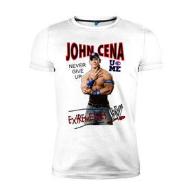 Мужская футболка премиум с принтом John Cena Extreme Rules в Новосибирске, 92% хлопок, 8% лайкра | приталенный силуэт, круглый вырез ворота, длина до линии бедра, короткий рукав | Тематика изображения на принте: wwe | бои без правил | джон сина