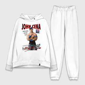 Женский костюм хлопок Oversize с принтом John Cena Extreme Rules в Новосибирске,  |  | wwe | бои без правил | джон сина