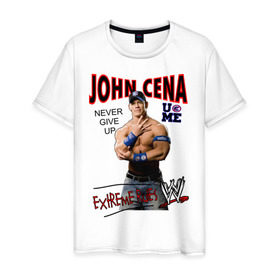 Мужская футболка хлопок с принтом John Cena Extreme Rules в Новосибирске, 100% хлопок | прямой крой, круглый вырез горловины, длина до линии бедер, слегка спущенное плечо. | wwe | бои без правил | джон сина