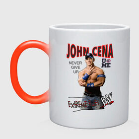 Кружка хамелеон с принтом John Cena Extreme Rules в Новосибирске, керамика | меняет цвет при нагревании, емкость 330 мл | джон сина
