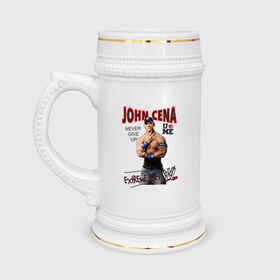 Кружка пивная с принтом John Cena Extreme Rules в Новосибирске,  керамика (Материал выдерживает высокую температуру, стоит избегать резкого перепада температур) |  объем 630 мл | джон сина