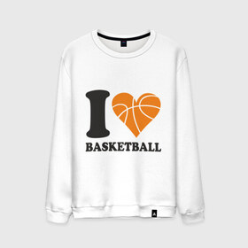 Мужской свитшот хлопок с принтом I love basketball в Новосибирске, 100% хлопок |  | Тематика изображения на принте: 
