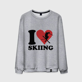 Мужской свитшот хлопок с принтом I love skiing - Я люблю кататься на лыжах в Новосибирске, 100% хлопок |  | Тематика изображения на принте: i love | love skiing | зима | зимние виды спорта | каткться | лыжи | лыжник | люблю лыжи