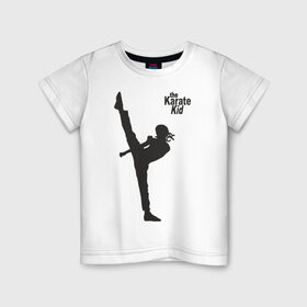 Детская футболка хлопок с принтом Карате пацан в Новосибирске, 100% хлопок | круглый вырез горловины, полуприлегающий силуэт, длина до линии бедер | карате пацан | каратэ пацан