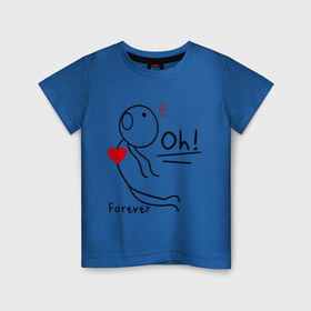 Детская футболка хлопок с принтом Магнит для сердца (мужская) в Новосибирске, 100% хлопок | круглый вырез горловины, полуприлегающий силуэт, длина до линии бедер | love forever | вечная | для влюбленных | для двоих | для пар | любимый | любовь | отношения | пара