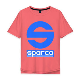 Мужская футболка хлопок Oversize с принтом Sparco (Спарко) в Новосибирске, 100% хлопок | свободный крой, круглый ворот, “спинка” длиннее передней части | sparco | автотюнинг | спарко | тюнинг