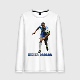 Мужской лонгслив хлопок с принтом Didier Drogba - Chelsea в Новосибирске, 100% хлопок |  | 