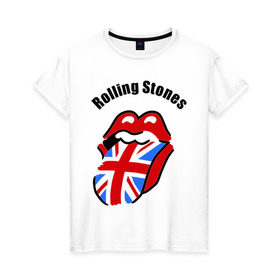 Женская футболка хлопок с принтом Rolling Stones (3) в Новосибирске, 100% хлопок | прямой крой, круглый вырез горловины, длина до линии бедер, слегка спущенное плечо | rolling stones