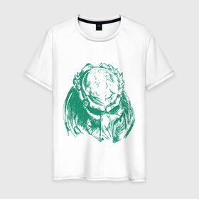 Мужская футболка хлопок с принтом Хищник в Новосибирске, 100% хлопок | прямой крой, круглый вырез горловины, длина до линии бедер, слегка спущенное плечо. | predatoralien | боевик | инопланетянин  | охотник | хищник | шварценеггер | шейн блэк