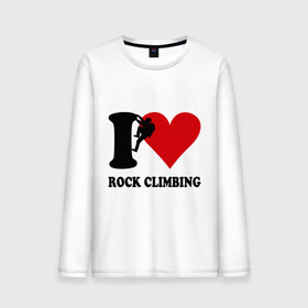 Мужской лонгслив хлопок с принтом I love rock climbing - Я люблю скалолазание в Новосибирске, 100% хлопок |  | Тематика изображения на принте: i love | rock climbing | скалолазание | я люблю