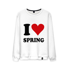Мужской свитшот хлопок с принтом I love spring - Я люблю весну в Новосибирске, 100% хлопок |  | i love | spring | весенний | весна | время года | люблю весну