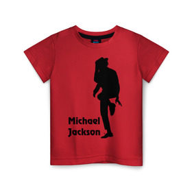 Детская футболка хлопок с принтом Michael Jackson (15) в Новосибирске, 100% хлопок | круглый вырез горловины, полуприлегающий силуэт, длина до линии бедер | michael jackson | pop | король | легенда | майкл джексон | поп | силуэт