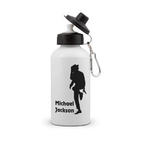 Бутылка спортивная с принтом Michael Jackson (15) в Новосибирске, металл | емкость — 500 мл, в комплекте две пластиковые крышки и карабин для крепления | Тематика изображения на принте: michael jackson | pop | король | легенда | майкл джексон | поп | силуэт