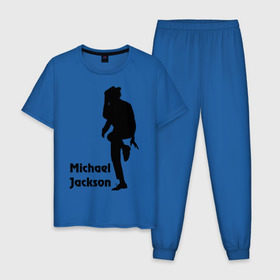 Мужская пижама хлопок с принтом Michael Jackson (15) в Новосибирске, 100% хлопок | брюки и футболка прямого кроя, без карманов, на брюках мягкая резинка на поясе и по низу штанин
 | Тематика изображения на принте: michael jackson | pop | король | легенда | майкл джексон | поп | силуэт