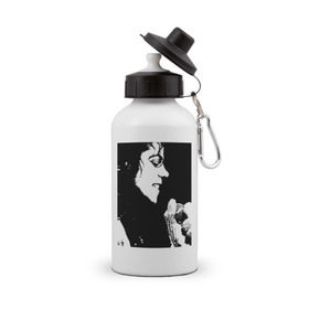 Бутылка спортивная с принтом Michael Jackson (14) в Новосибирске, металл | емкость — 500 мл, в комплекте две пластиковые крышки и карабин для крепления | Тематика изображения на принте: michael jackson | pop | король | легенда | майкл джексон | майкл джексонпортрет | поп
