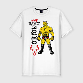 Мужская футболка премиум с принтом WWE Randy ORTON в Новосибирске, 92% хлопок, 8% лайкра | приталенный силуэт, круглый вырез ворота, длина до линии бедра, короткий рукав | mixfight | wwe | бои без правил | микс файт | миксфайт | рестлер | рэнди