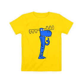 Детская футболка хлопок с принтом Лось в Новосибирске, 100% хлопок | круглый вырез горловины, полуприлегающий силуэт, длина до линии бедер | Тематика изображения на принте: happy tree friends | лось