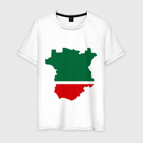 Мужская футболка хлопок с принтом Чечня (Chechnya) в Новосибирске, 100% хлопок | прямой крой, круглый вырез горловины, длина до линии бедер, слегка спущенное плечо. | кавказ | карта | чеченец | чеченский | чеченцы | чечня | чичня
