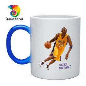 Кружка хамелеон с принтом Kobe Bryant - Lakers в Новосибирске, керамика | меняет цвет при нагревании, емкость 330 мл | kobe bryant | lakers | nba | баскет | коби брайнт | нба