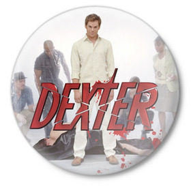 Значок с принтом Dexter(2) в Новосибирске,  металл | круглая форма, металлическая застежка в виде булавки | dexter | декстер
