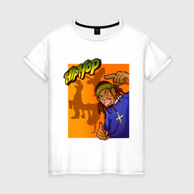Женская футболка хлопок с принтом Hip Hop Boy в Новосибирске, 100% хлопок | прямой крой, круглый вырез горловины, длина до линии бедер, слегка спущенное плечо | gangsta | gansta | rap | рэп | рэпчина | хип | хипхоп | хоп