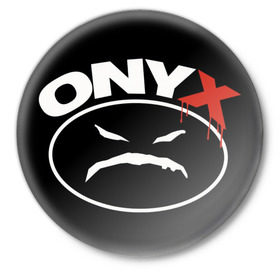 Значок с принтом Onyx в Новосибирске,  металл | круглая форма, металлическая застежка в виде булавки | gangsta | gansta | hip | hip hop | hop | rap | оникс | реп | рэп | рэпчина | хип | хип хоп | хоп