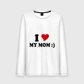 Мужской лонгслив хлопок с принтом I love my mom в Новосибирске, 100% хлопок |  | i love | дети | для мамы | любимая мама | мама | маме | мамочка | мамуля | ребенок | родители | сердечко | сердце | я люблю маму